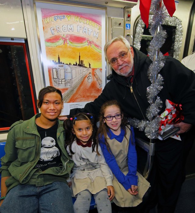 PATH Poster Contest winners from left to right are Renfrew, Skyla-Jean, Cora with PATH General Manager Mike Marino